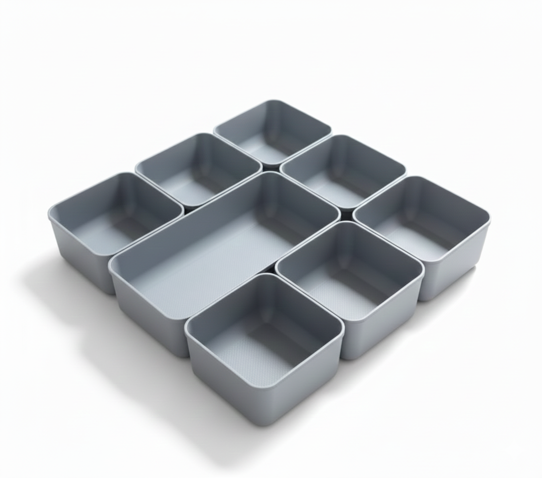 Organizer szuflady – modułowy system 8 pojemniczków