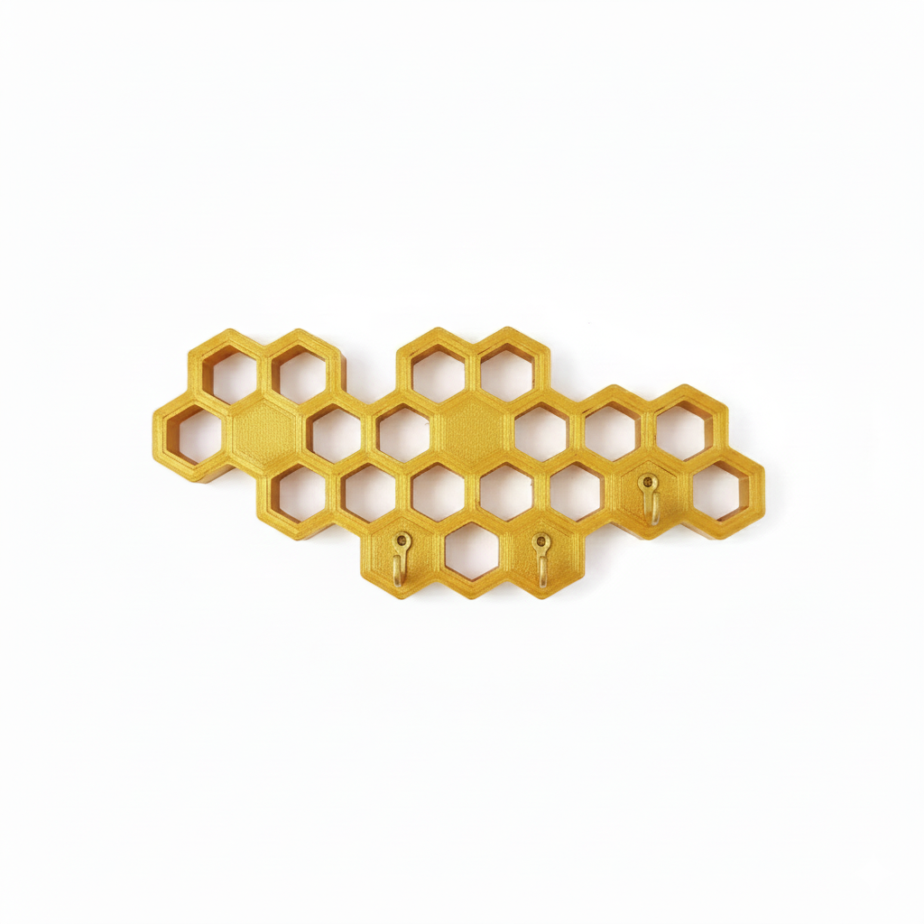 Wieszak ścienny na klucze i smycz – plaster miodu